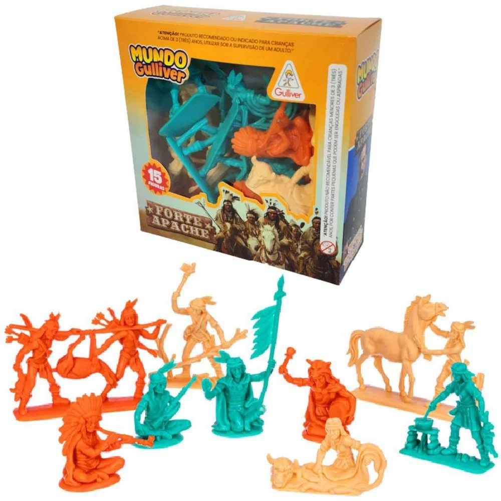 Miniatura Colecionavel Forte Apache Acampame.15Indios Gulliver