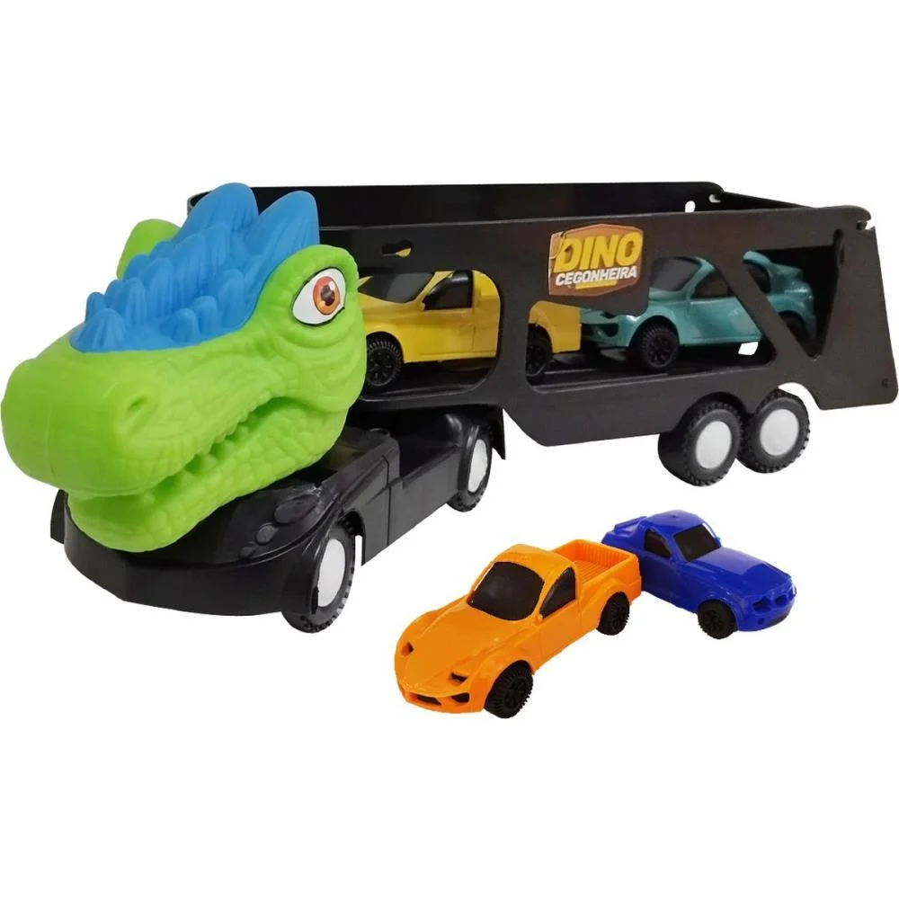 Caminhao Dino Cegonheira C/2 Carrinhos Homeplay