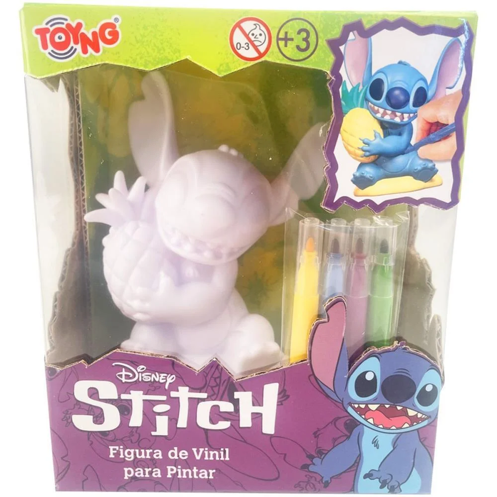 Boneco E Personagem Stitch P/Pintar Com Canetinhas Toyng