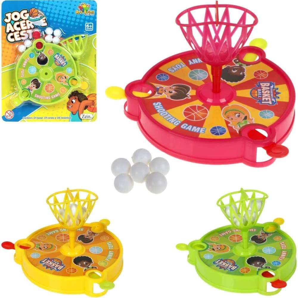 Brinquedo Educativo Jogo Acerte A Cesta 14Cm Art Brink