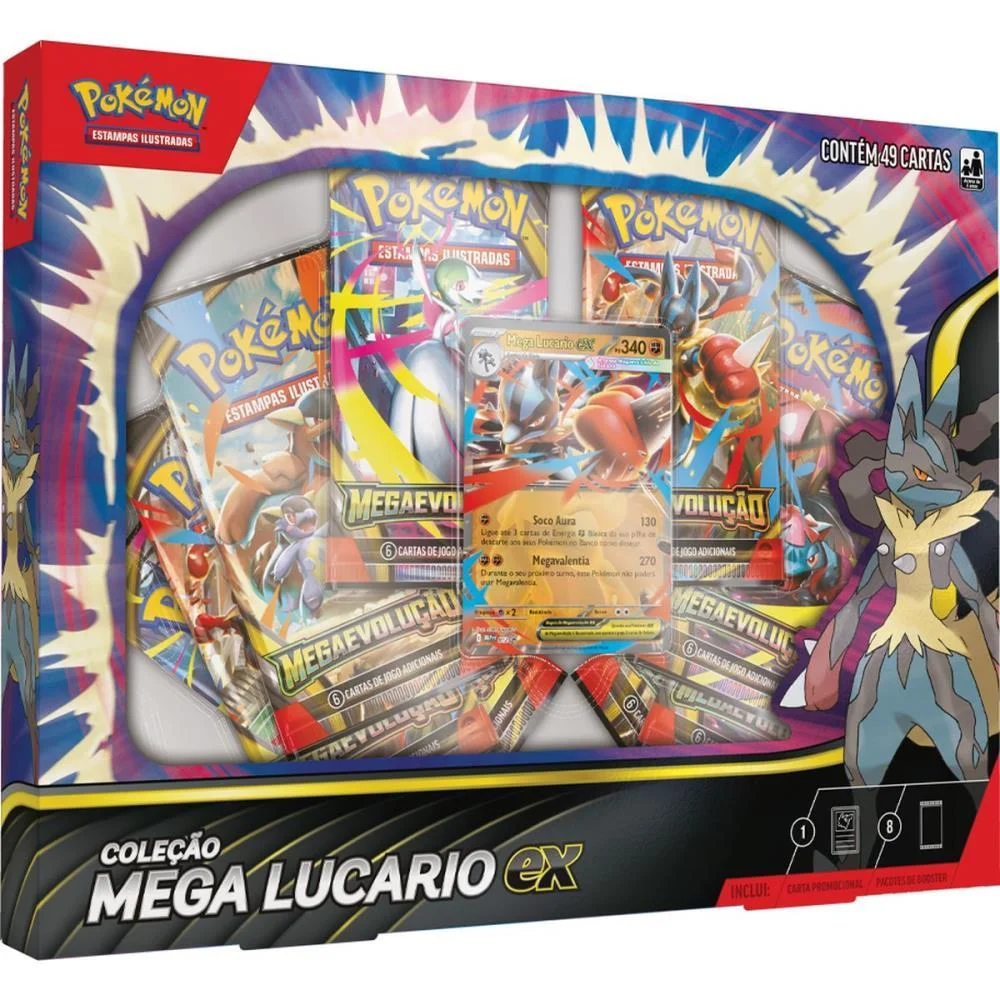 Jogo De Cartas Pokemon Me02 Mega Lucario Ex Copag