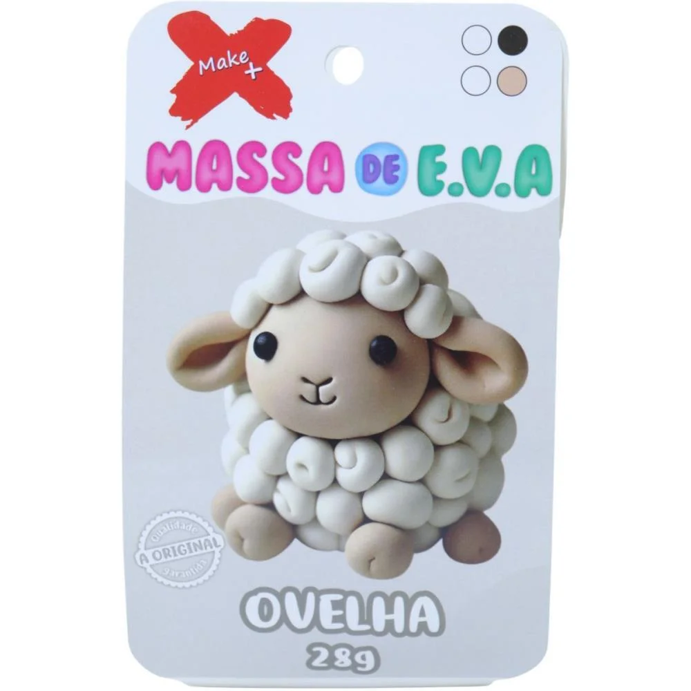 Massa De Eva Criativa Ovelha C/04 Cores 28G Make+