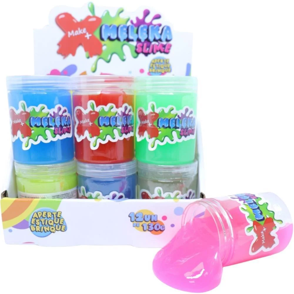 Slime Meleka Sortido 130G Make+ C/ 12 Unidades