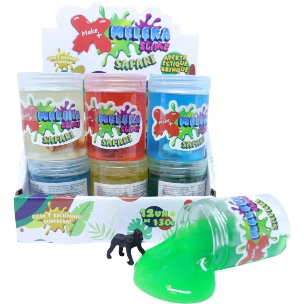 Slime Meleka Safari Sortido 130G Make+ C/ 12 Unidades