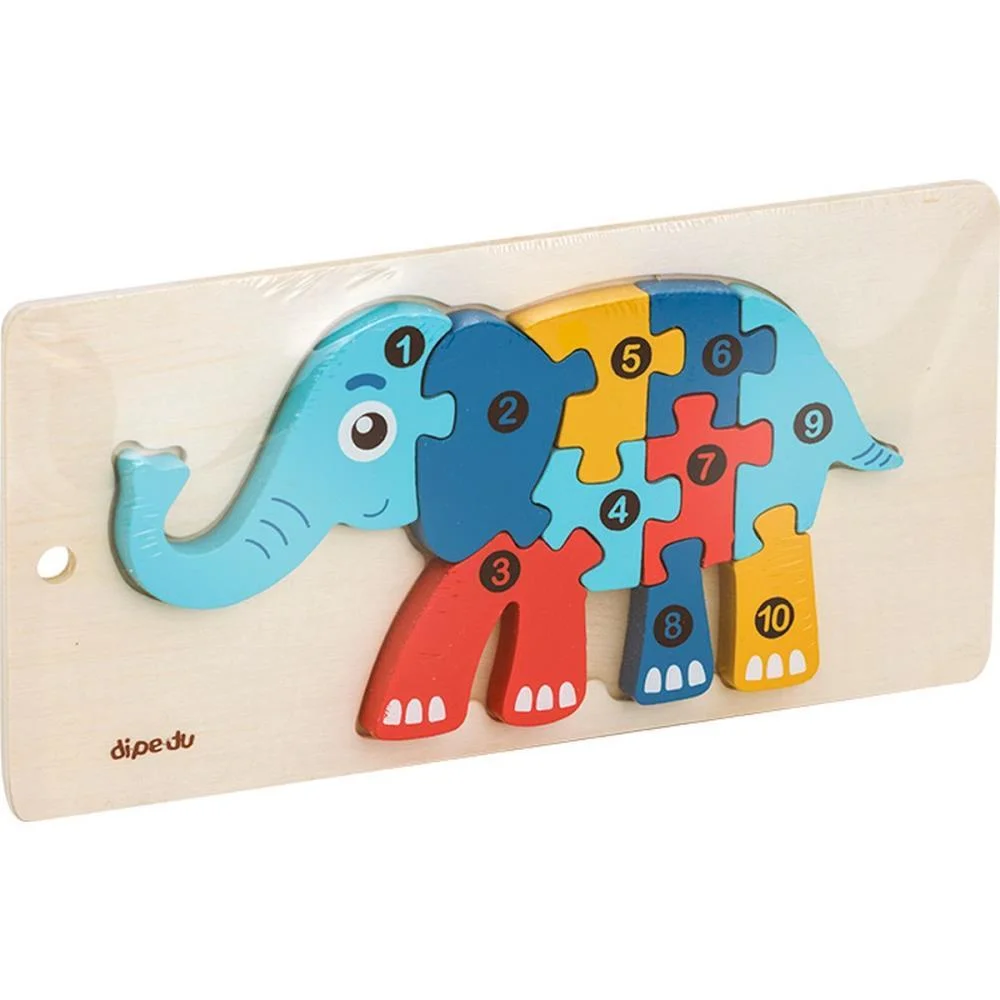 Quebra-Cabeca Madeira Dipedu Elefante 10 Pecas Brw