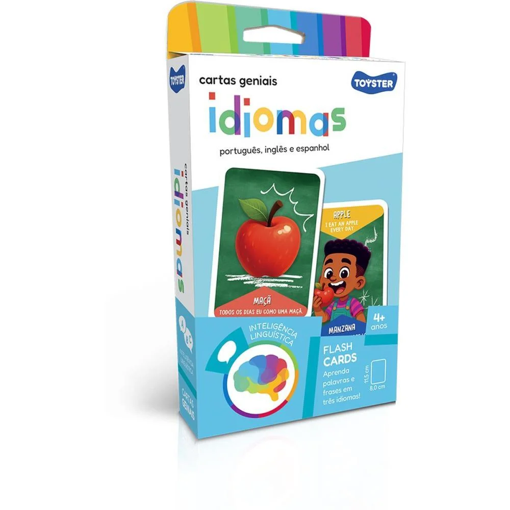 Jogo Educativo Cartas Geniais Idiomas C/36 Toyster