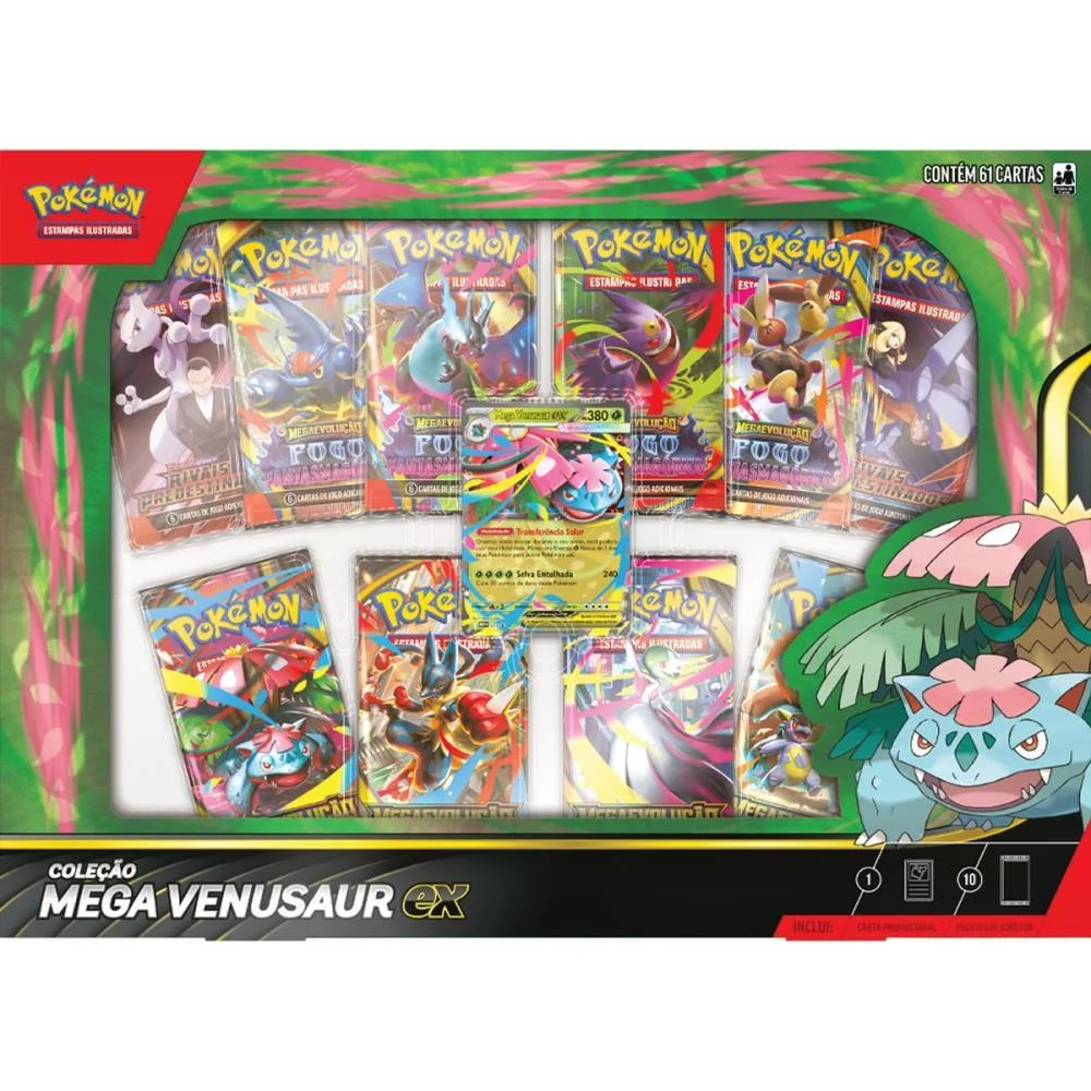 Jogo De Cartas Pokemon Box Mega Venusaur Ex Copag