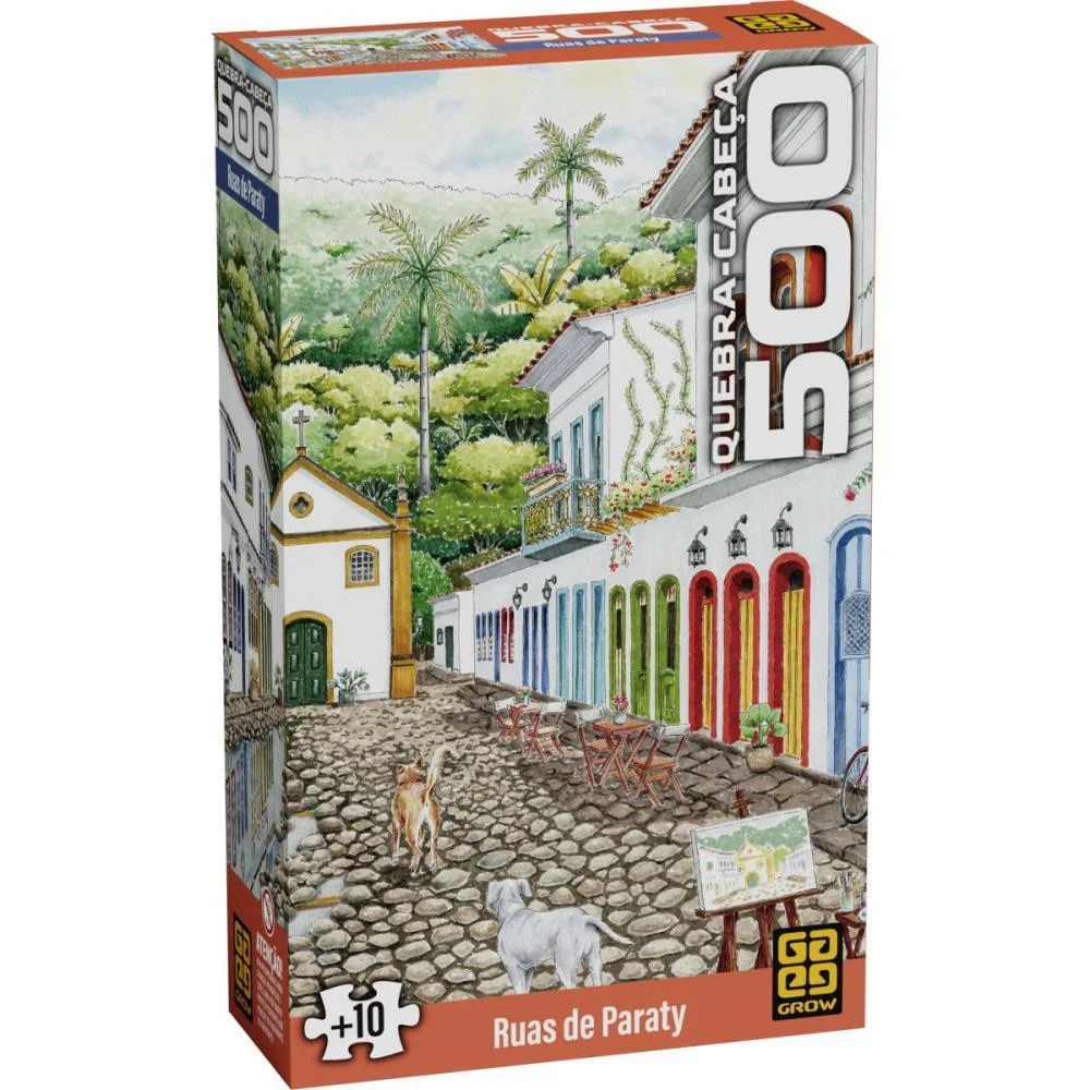 Quebra-Cabeca Cartonado Ruas De Paraty 500 Pecas Grow
