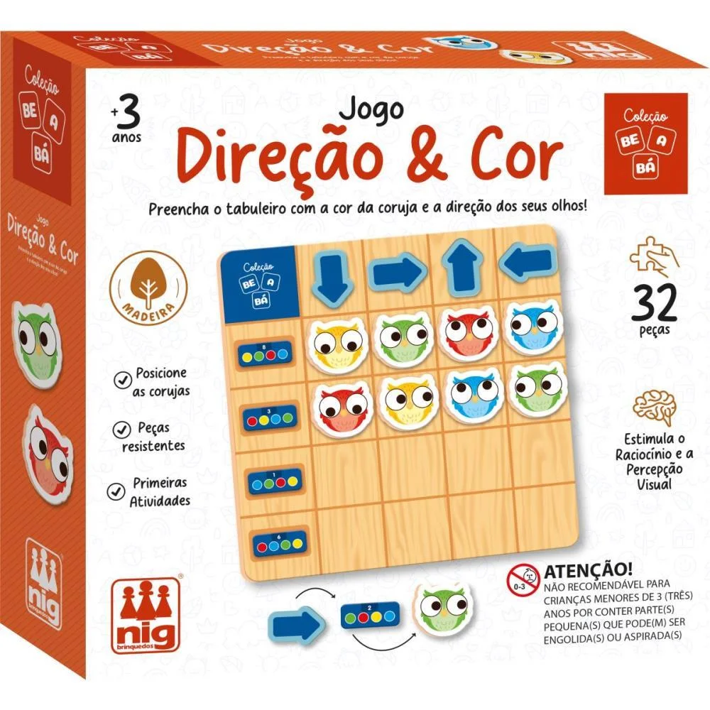 Brinquedo Educativo Direcao E Cor 32Pecas Nig Brinquedos