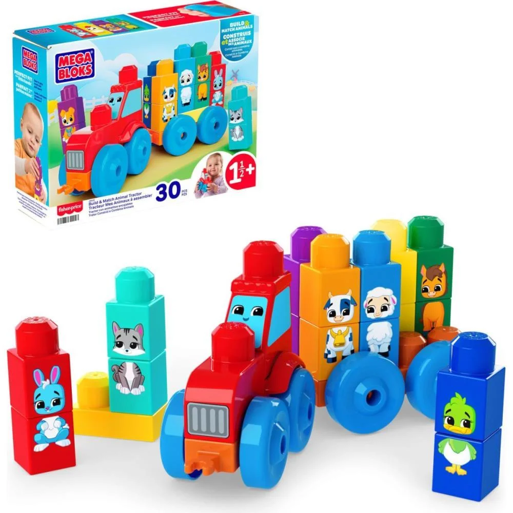 Mega Bloks Trator De Animais 30Pcs Mattel
