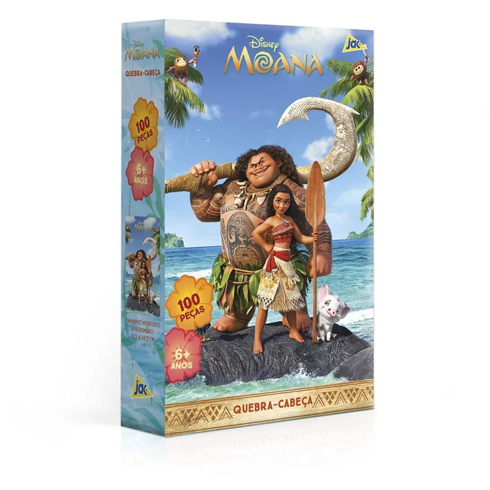 Quebra-Cabeca Cartonado Moana 100Pecas Toyster