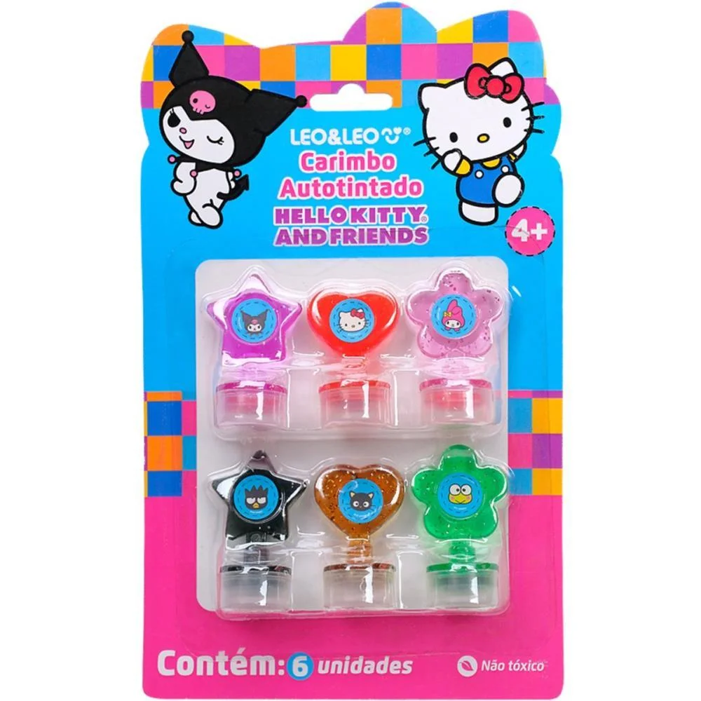 Carimbo Pedagogico Hello Kitty Decorado Autotinta Leonora (Bl.c/06)