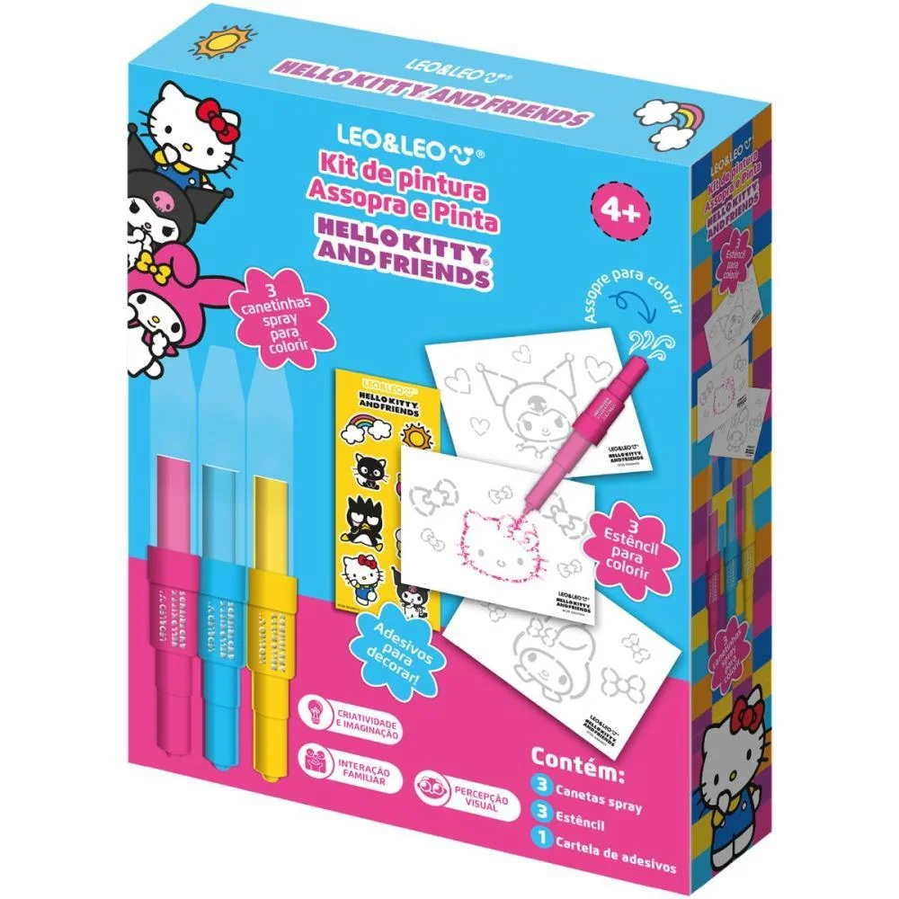 Brinquedo Para Colorir Hello Kitty Kit Pintura Assopr Leonora