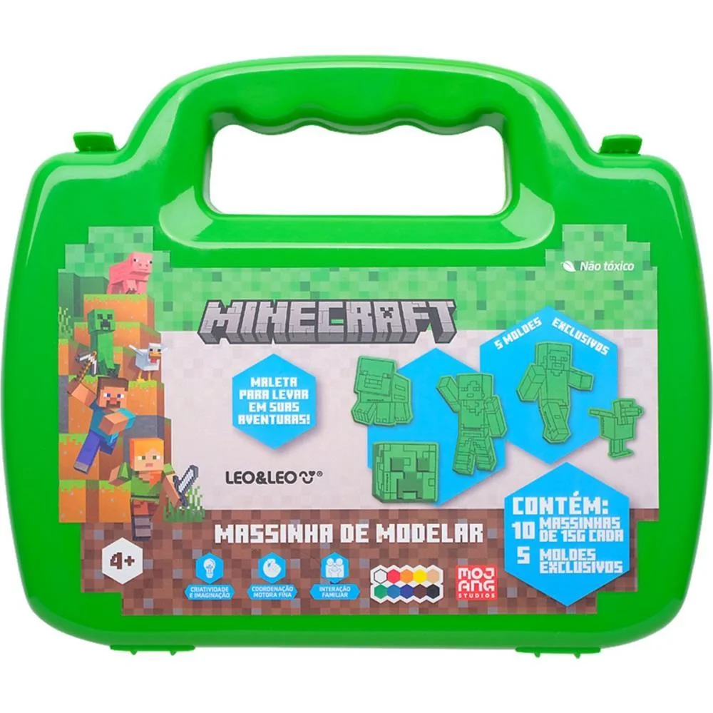 Massa Para Modelar Criativa Minecraft Maleta Leonora