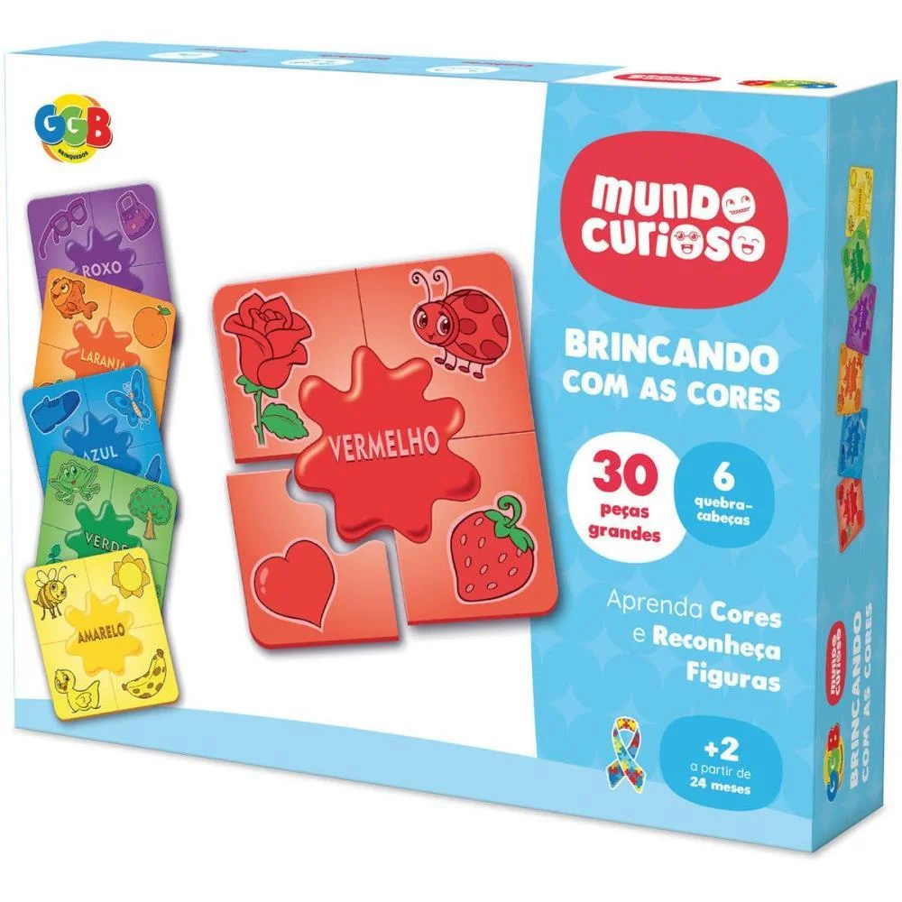 Brinquedo Pedagogico Brincando Com As Cores 30Pcs Ggb Plast