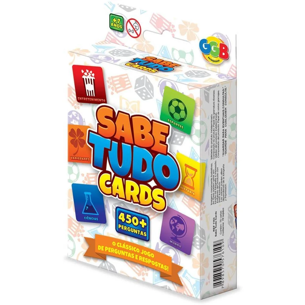 Jogo De Cartas Sabe Tudo Cards 78Cartas Ggb Plast