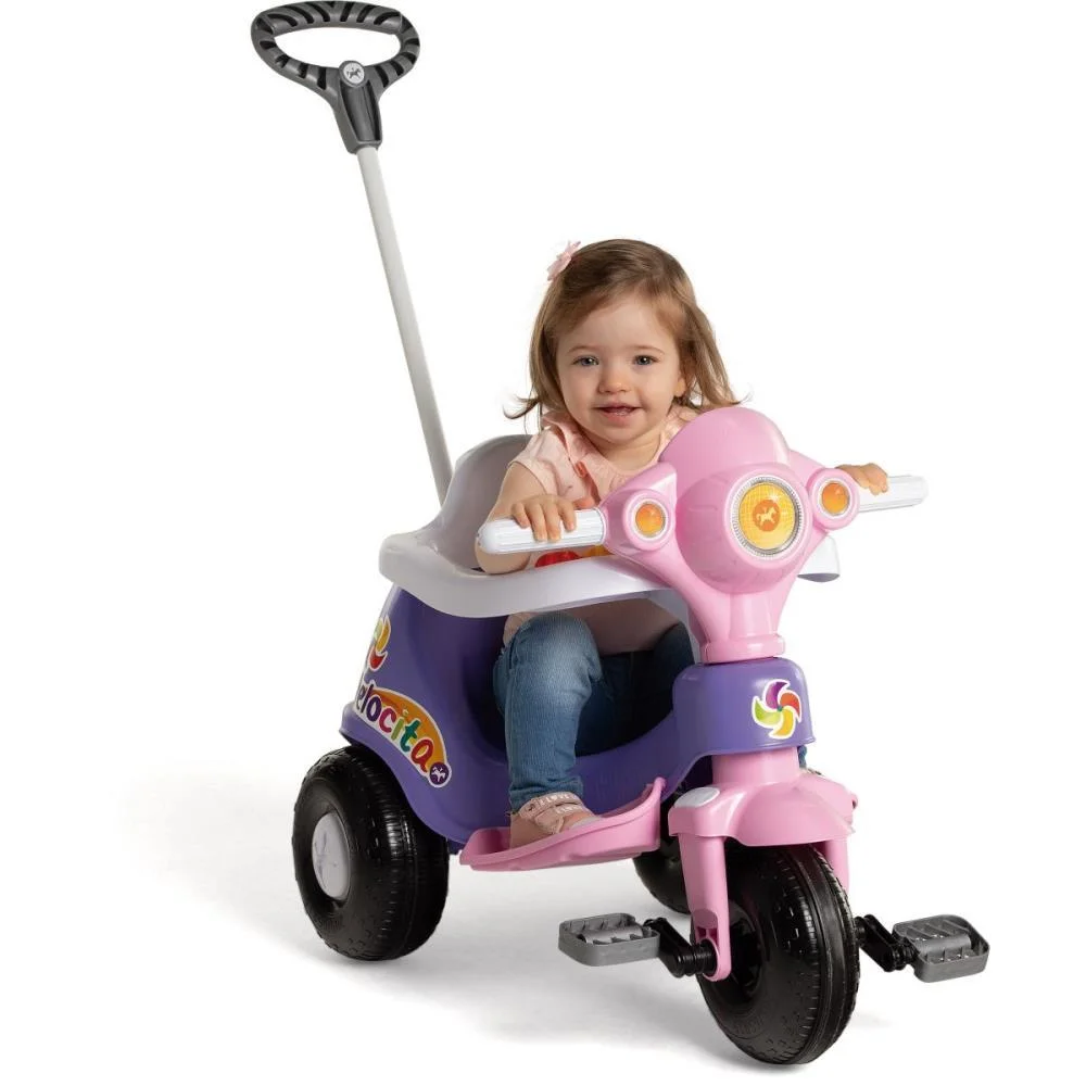 Veiculo Para Bebe Velocita Lilas 2 Em 1 C/Som Calesita