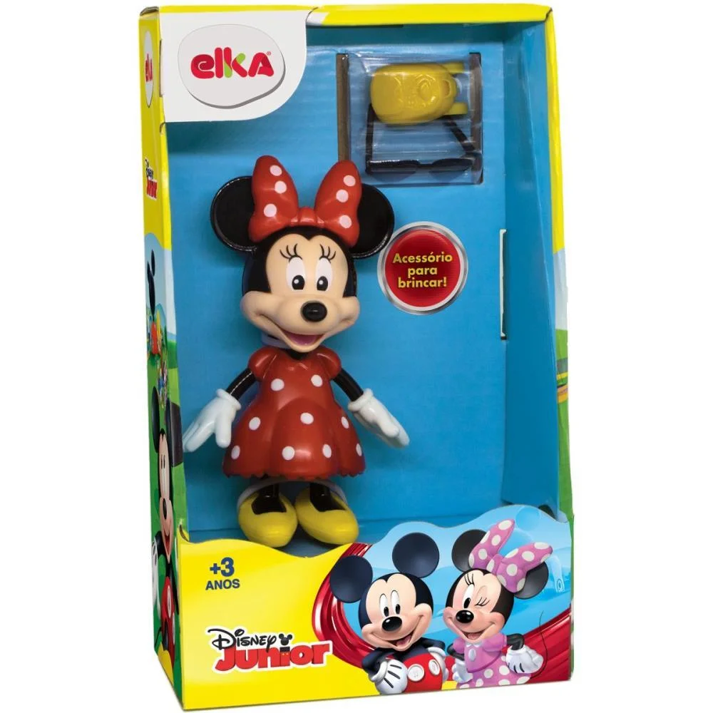 Boneco E Personagem Minnie 13Cm C/Acessorios Elka