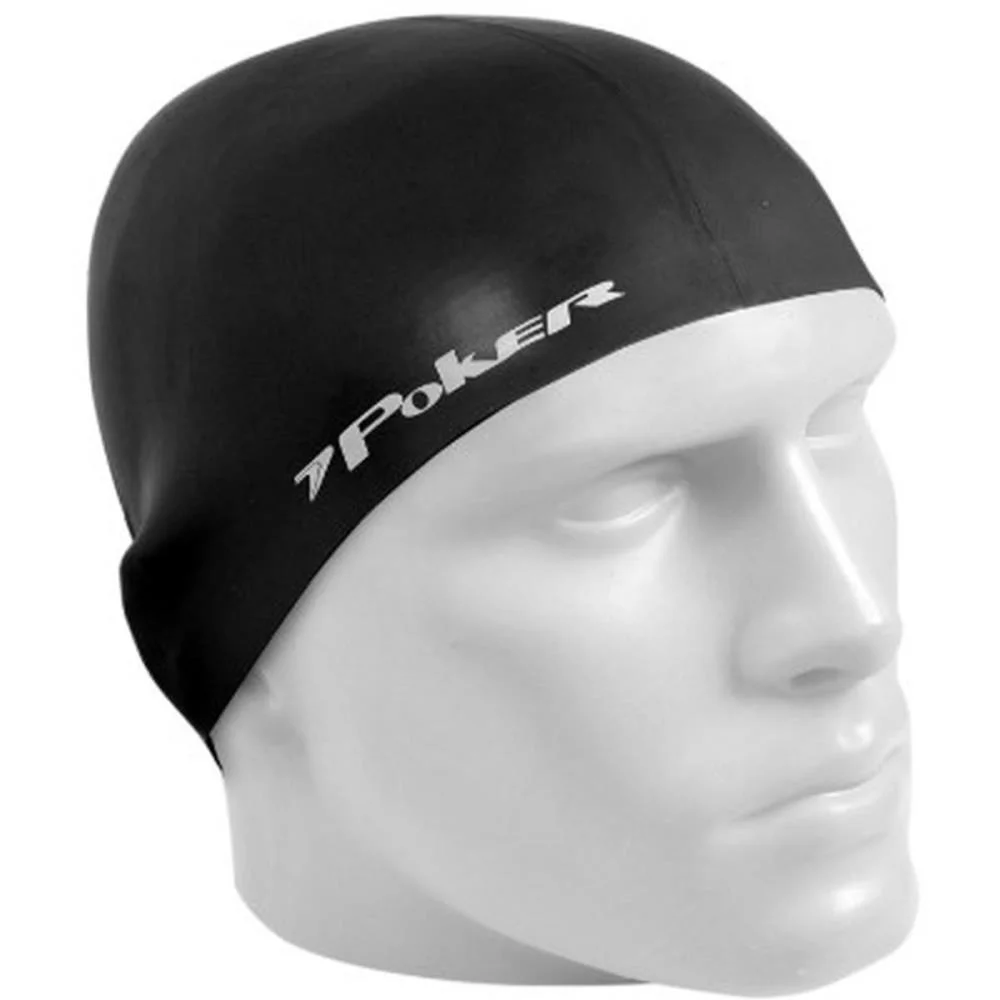 Touca Para Natacao Silicone Preta Poker