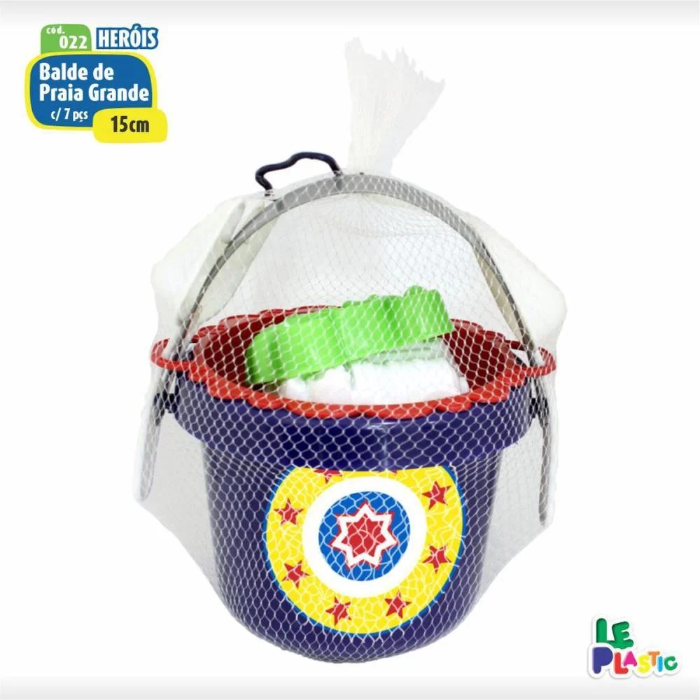 Baldinho De Praia Baldinho 15Cm C/ Acessorios Leplastic
