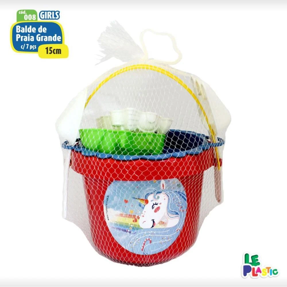 Baldinho De Praia Girls 15Cm C/6 Pecas Leplastic
