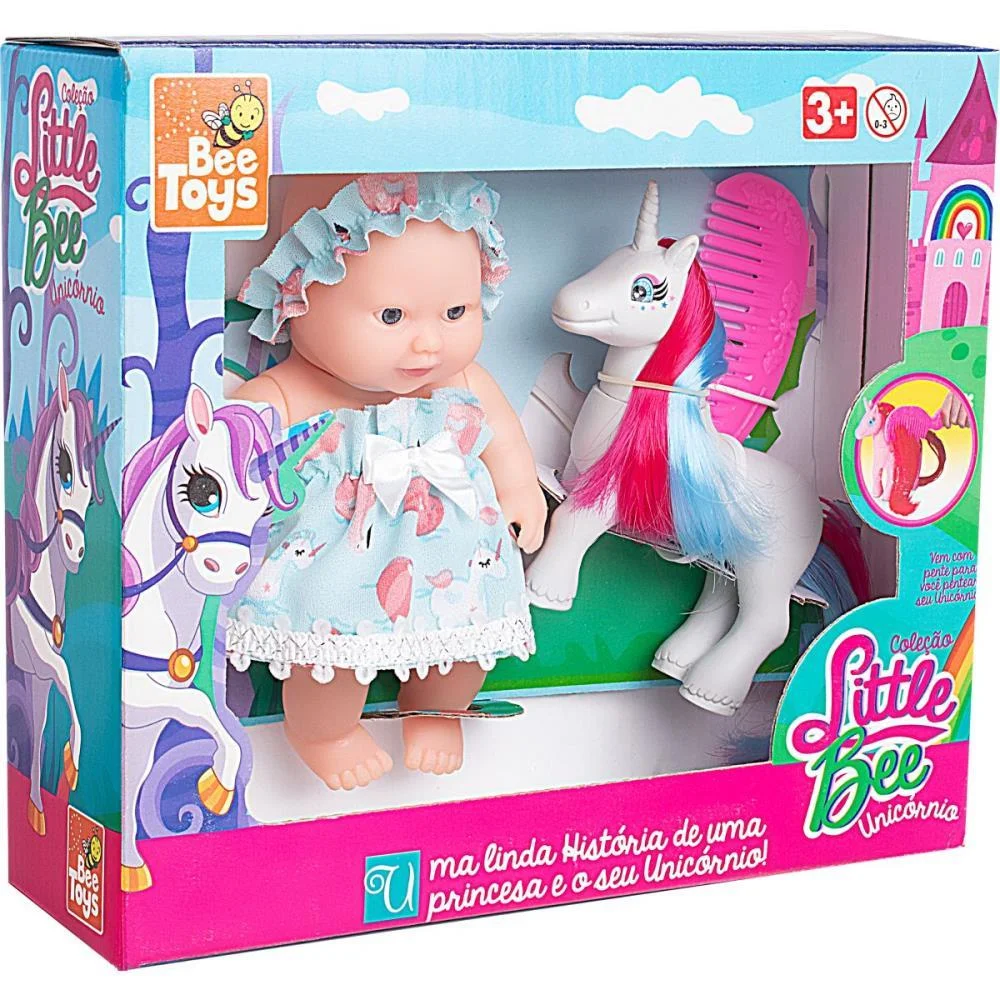 Boneca Little Bee Unicornio 15,5Cm Bee Toys