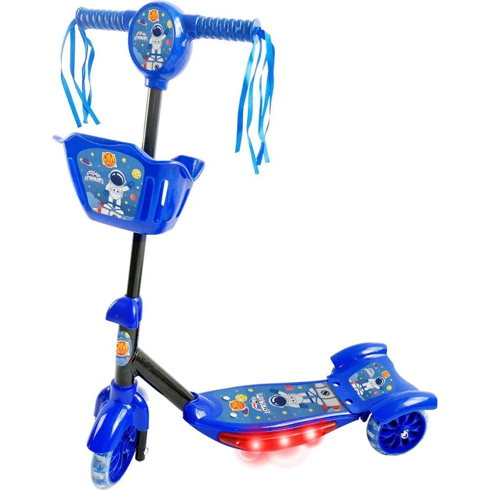 Patinete Astronauta C/Luz,Som E Cesta Dm Toys