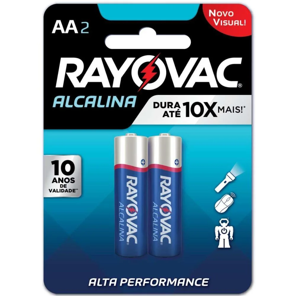Pilha Alcalina Pequena Aa 24 Blisters X 2 Un. Rayovac (Caixa)