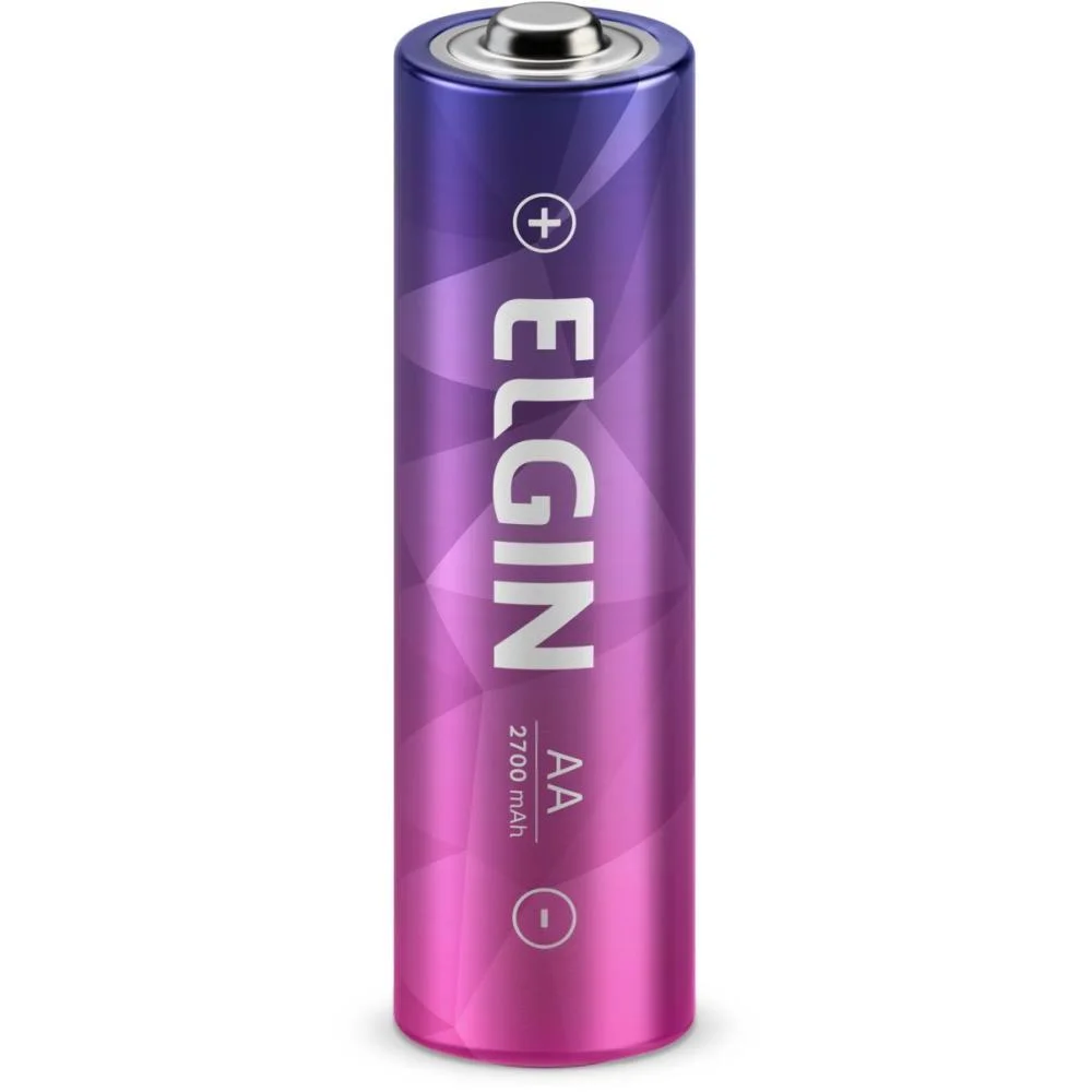 Pilha Recarregavel Pequena Aa 2700Mah 1.2V Elgin (Bl.c/04)