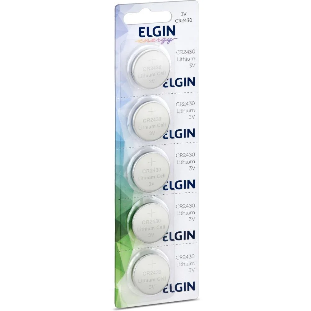 Pilha Bateria Botao Cr2430 3V Lithium Elgin (Ct.c/05)
