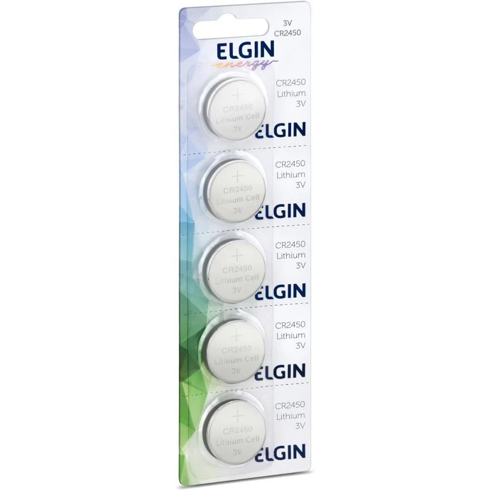 Pilha Bateria Botao Cr2450 3V Lithium Elgin (Ct.c/05)