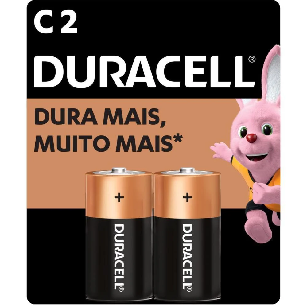 Pilha Alcalina Media C 8 Blisters X 2 Un. Duracell (Caixa)