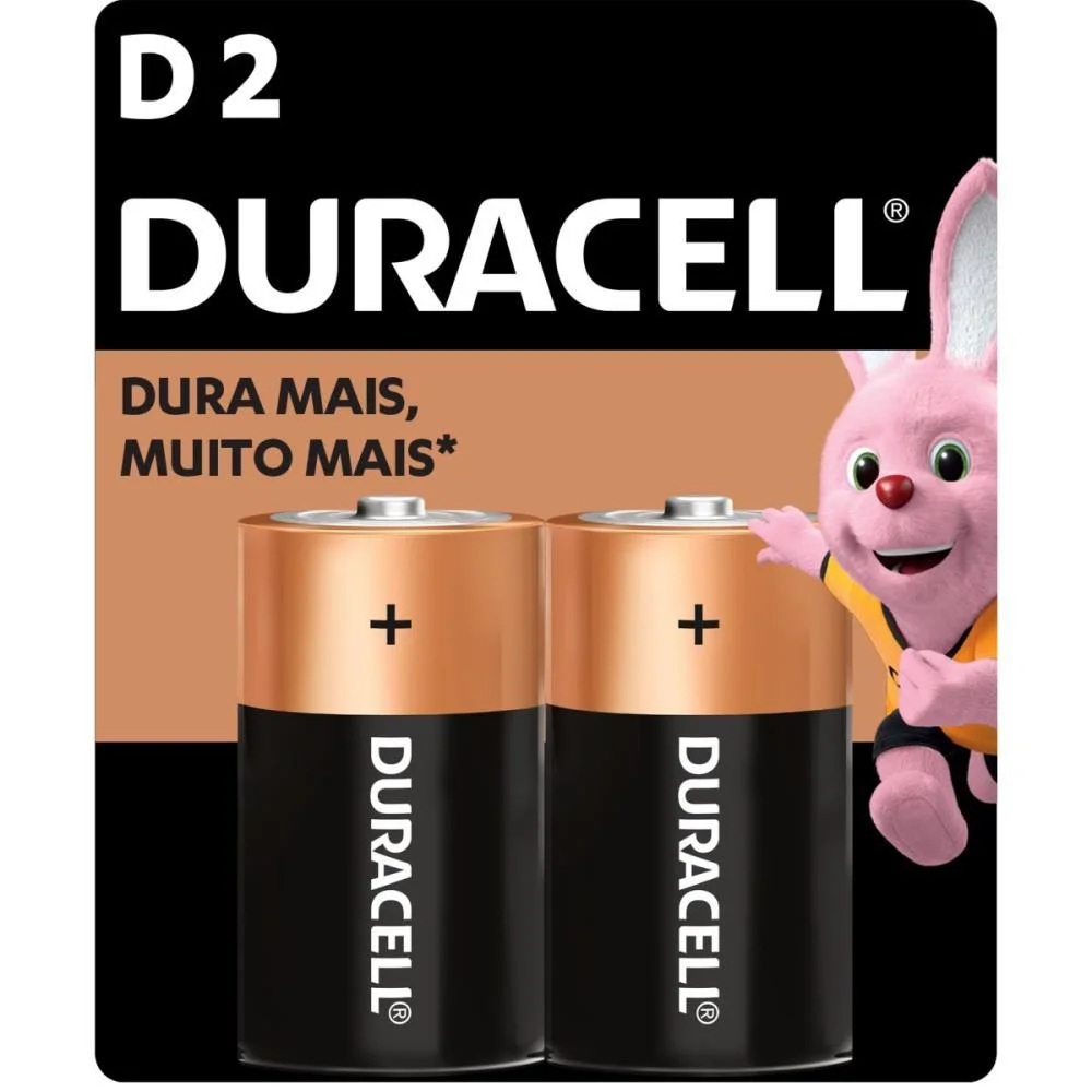 Pilha Alcalina Grande D 6 Blisters X 2 Un. Duracell (Caixa)