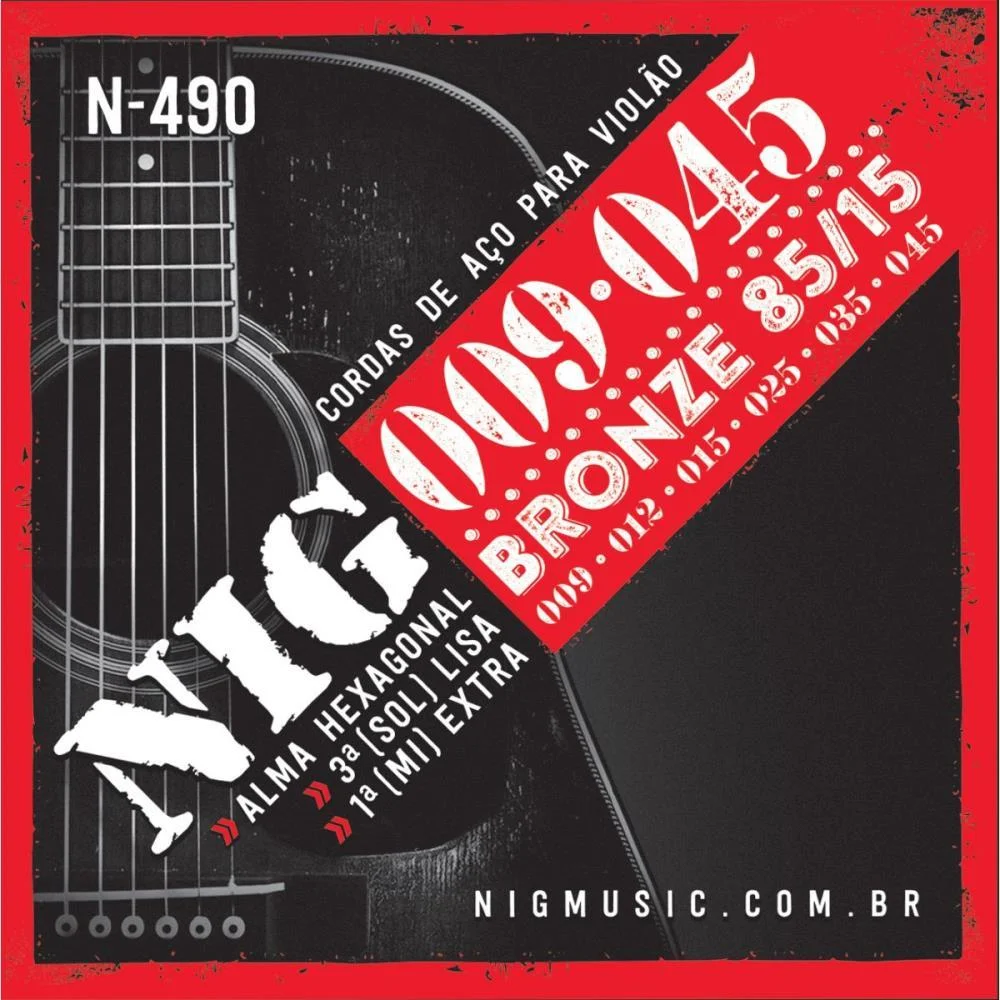 Encordoamento P/Violao Aco/Bronze 009/045-6 Rouxinol