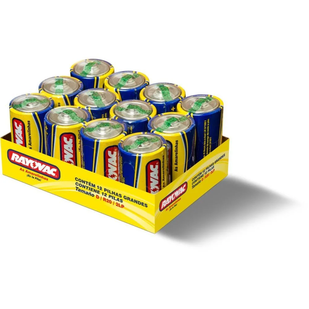 Pilha Zinco Grande D Com 12 Pilhas Rayovac (Bandeja)