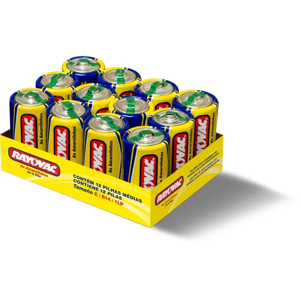 Pilha Zinco Media C Com 12 Pilhas Rayovac (Bandeja)
