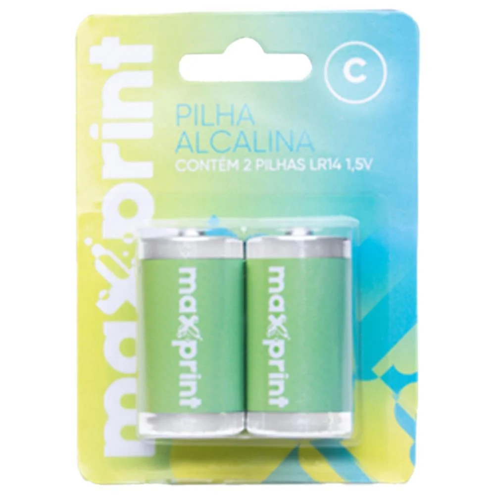 Pilha Alcalina Media C Maxprint (Bl.c/02)