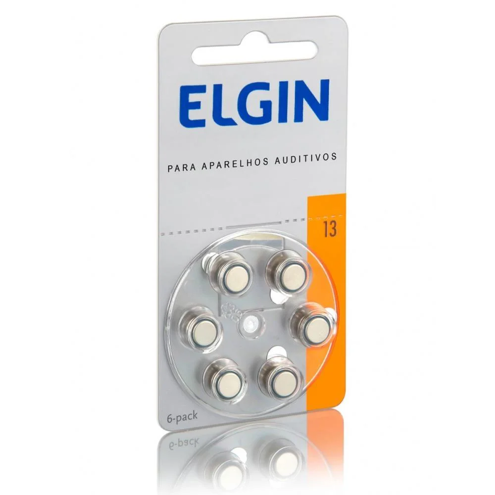 Pilha Bateria Aparelho Aud. Zinco Ar 1,4V 13 Elgin (Bl.c/06)