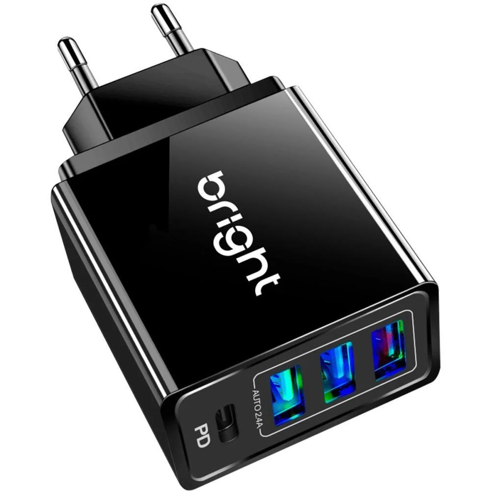 Carregador Celular De Parede Smart 36W 4 Portas Bright