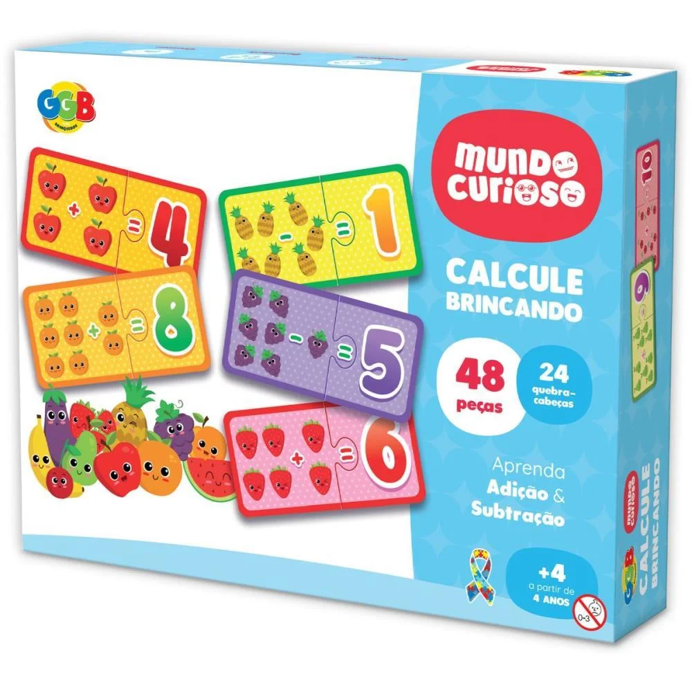 Brinquedo Infantil Calcule Brincando 48Pcs Ggb Plast