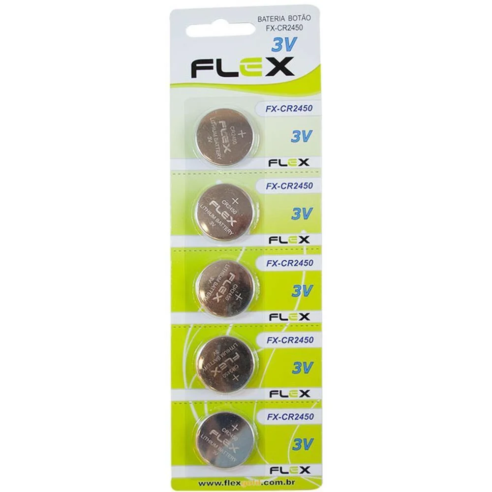 Pilha Bateria Botao Cr2450 Lithium Flex (Ct.c/05)