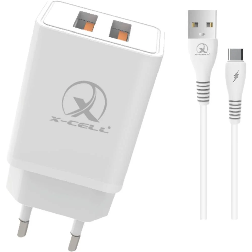 Carregador Celular De Parede 2X1 Cabo Type C+Usb 6A 1M C/Ca Flex (Unidade)