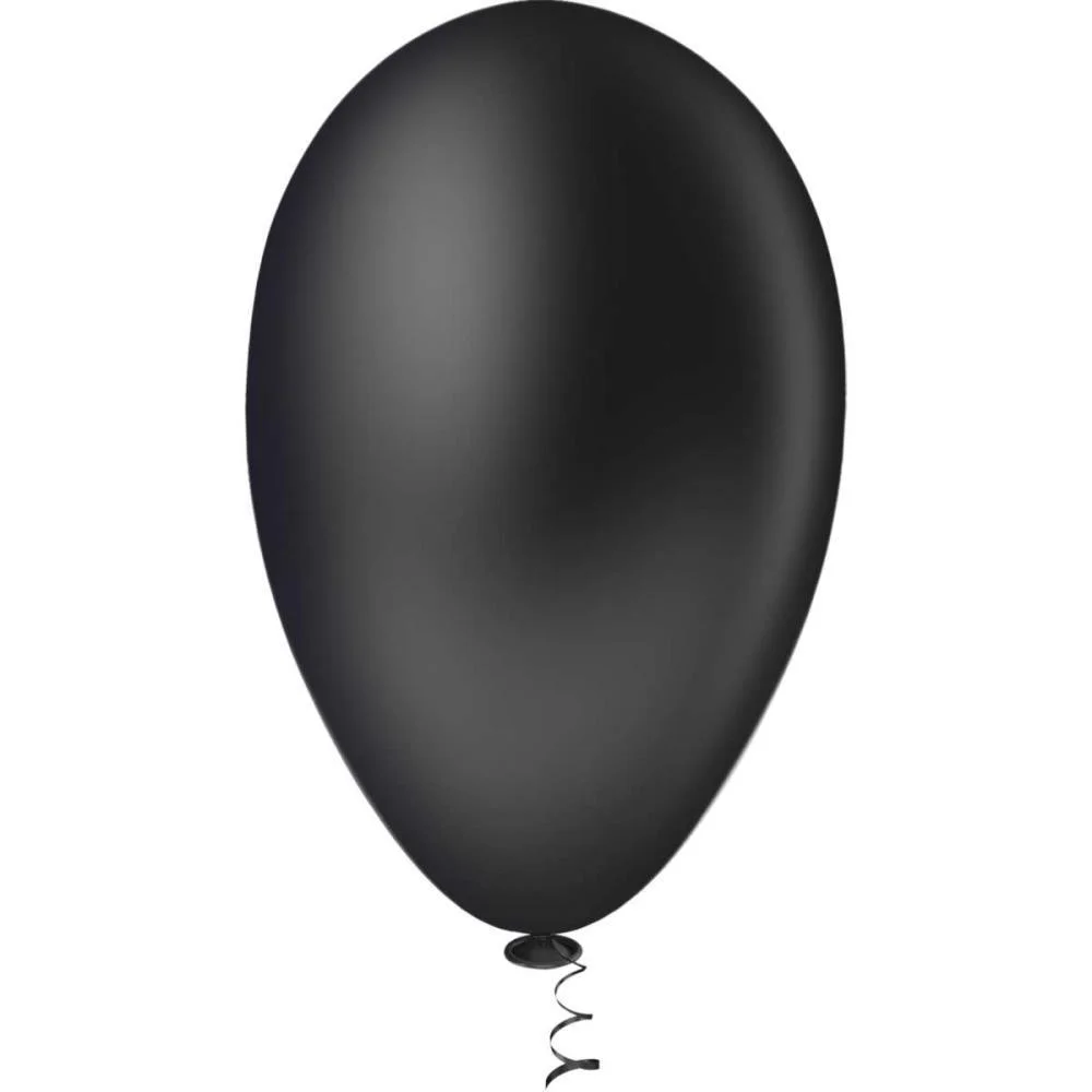 Balao 6,5 Liso Preto Gran Festa Riberball (Pct.c/50)