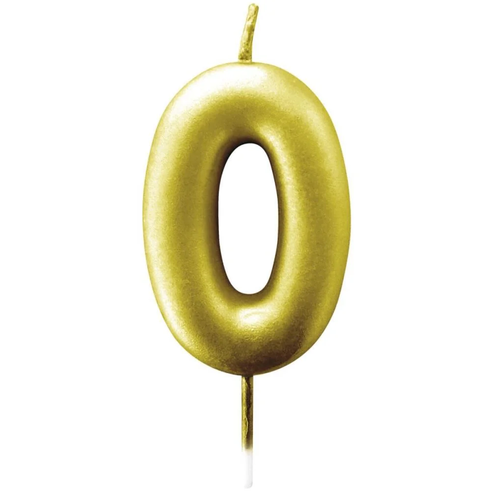 Vela Para Aniversario N.00 Ouro Metalizada 6Cm Make+ (Cx.c/12)