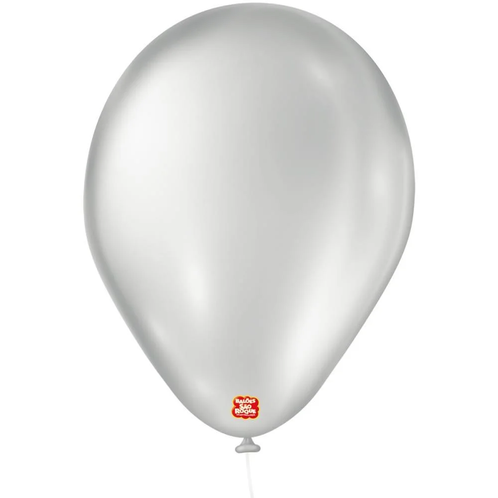 Balao 7 Liso Cintilante Prata Sao Roque (Pct.c/50)