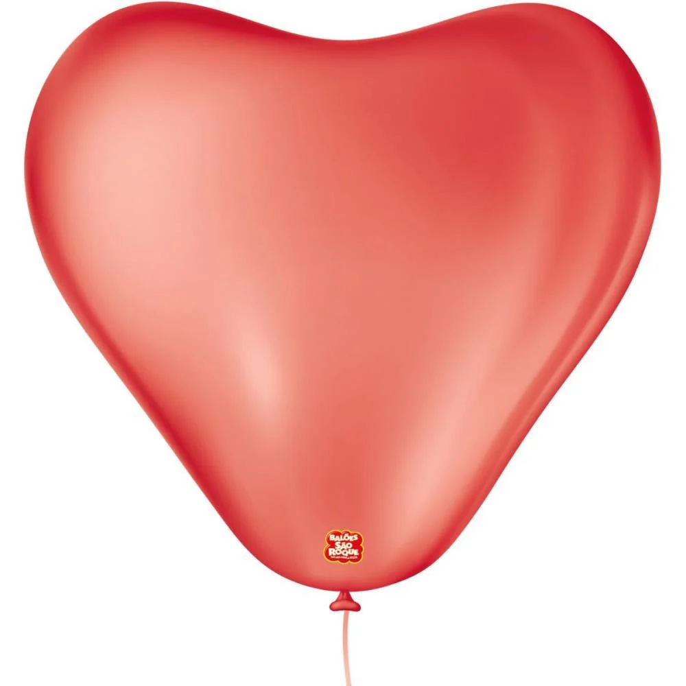 Balao Coracao 6Pol Vermelho Quente Sao Roque (Pct.c/50)