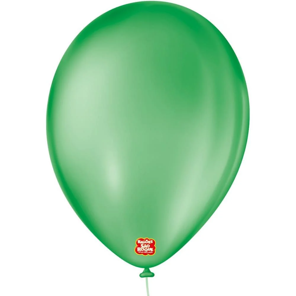 Balao 9 Liso Verde Bandeira Sao Roque (Pct.c/50)