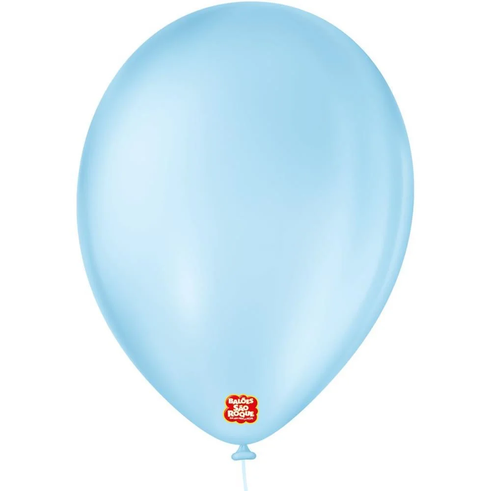 Balao 9 Liso Azul Baby Sao Roque (Pct.c/50)