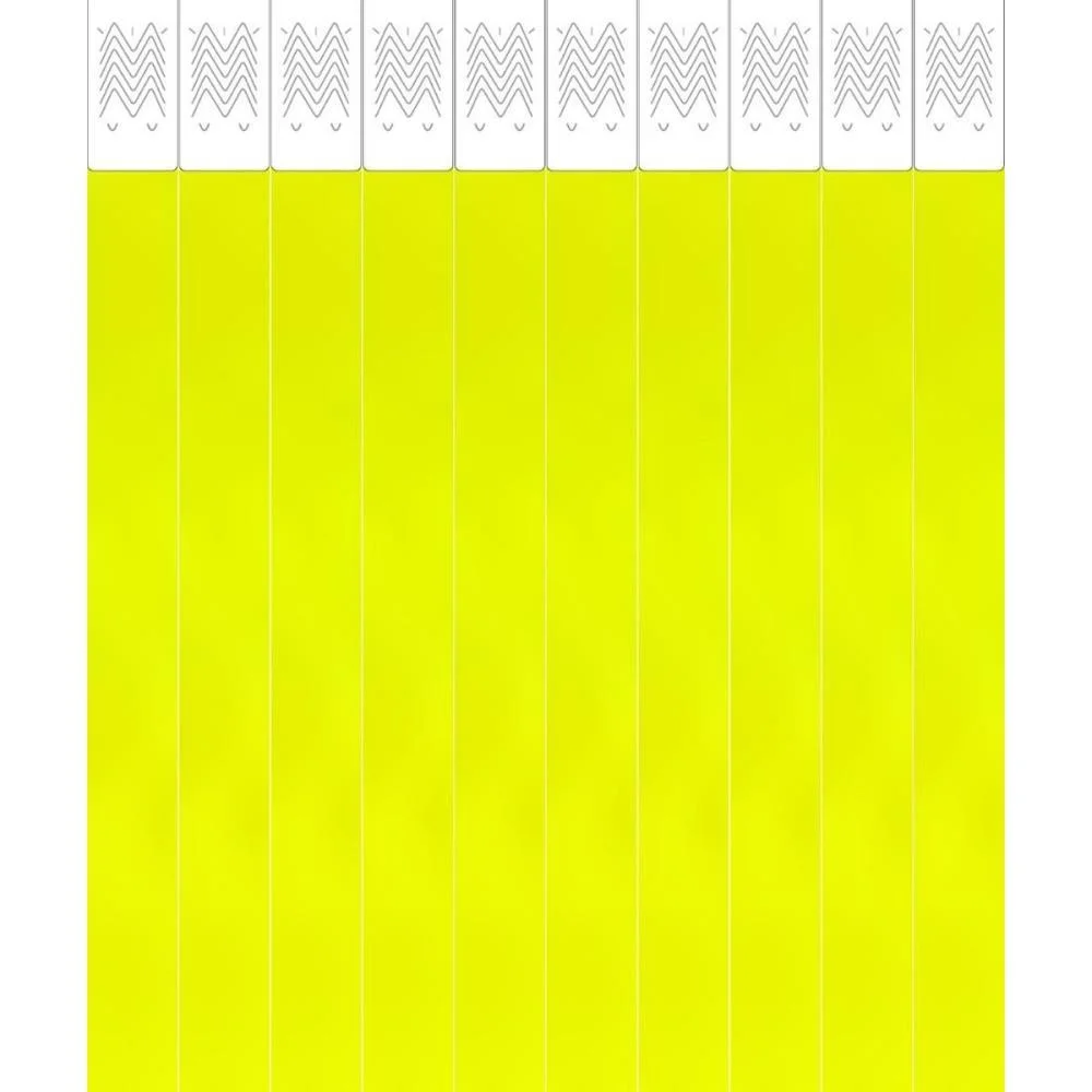 Pulseira Identificacao Tyvek Amarelo Fluor Tecnomidia (Pct.c/50)