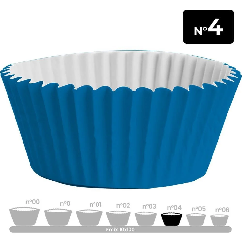 Embalagem Para Doces N.04 Forminha Azul 10Pctx100Un Festcolor (Pct.c/10)